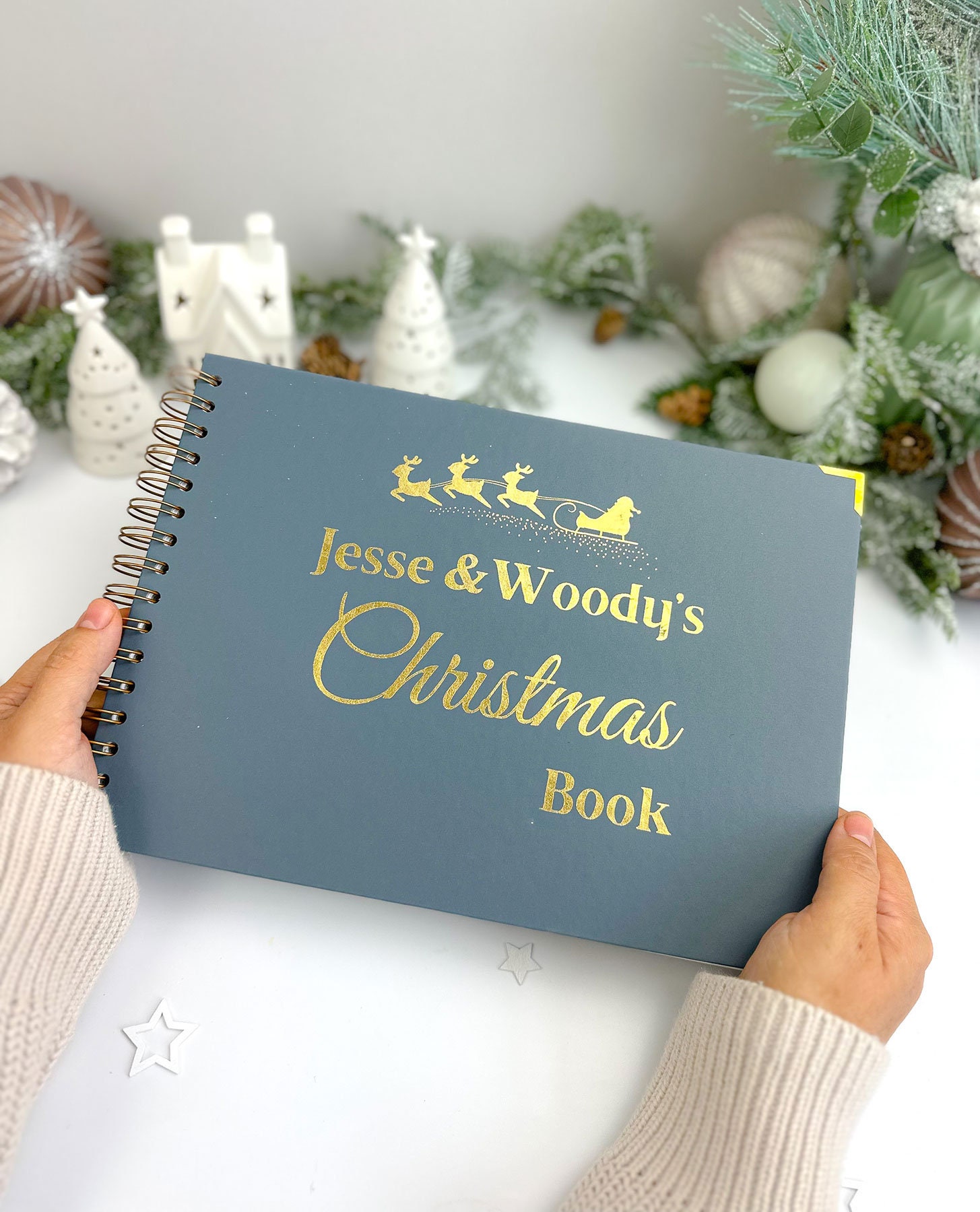 Personalised My First Christmas Brown Scrapbook Photo Album 