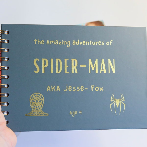 Spiderman Memory Book | Journal Kit | Photo Album | Scrapbook Kit | Kids gift | Personalised Scrapbook for children | Baby Shower Gifts |