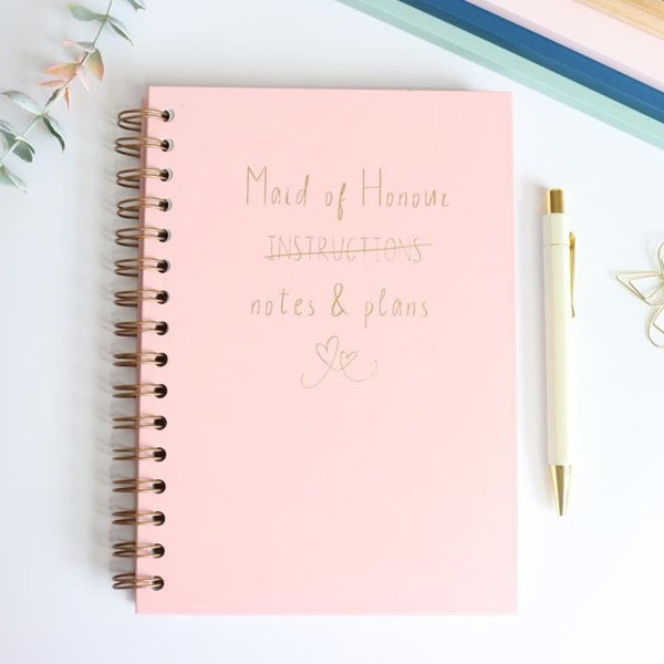 Bridesmaid Planner | Wedding Note Book | Wedding Planner | Maid Of Honour Planner | Will You Be My Maid Of Honour | MOH Reveal