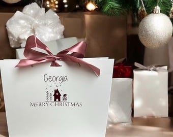 Personalized Christmas Gift Bag, Luxury Foil Party Favor