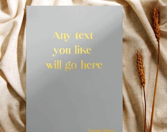 Softcover Custom Notebook | Personalised Writing Journal | Logo printing | Any text you like | Design your own book | gold foiled