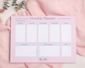 Desk Planner | Daily Day Organiser | Daily Notepad | A4 Weekly Planner Pad | Personalised Rainbow Weekly Planner Notepad | Daily Planner