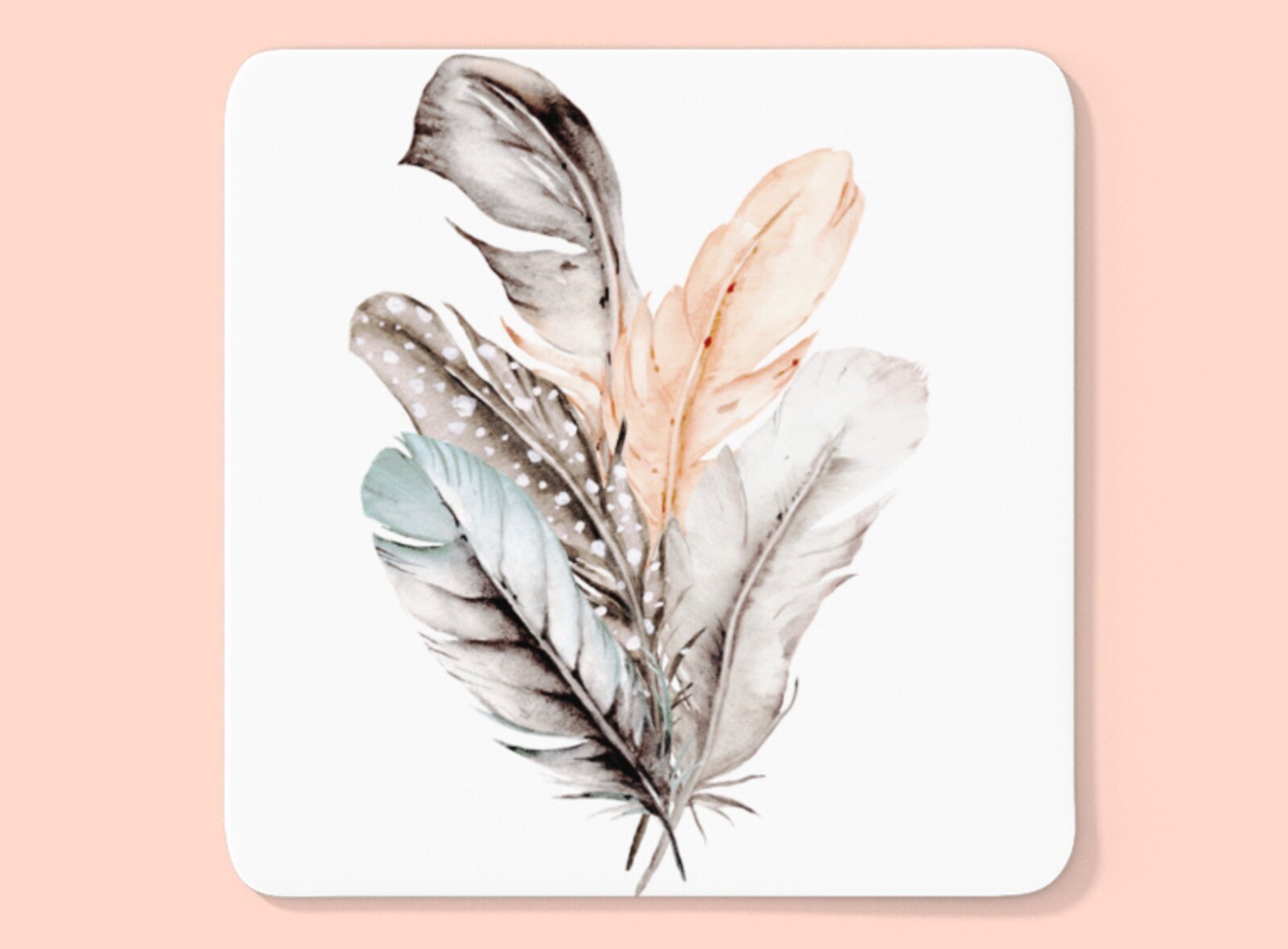 Feather Coaster - Feathers - Coaster - Drinks Coaster - Home Decor - New Home - Unique Gifts - Gift - Valentine Gift - Gift To Post - Love