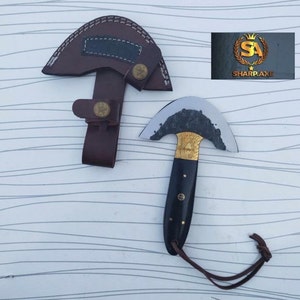 Handmade Damascus Steel Leather Cutters Skiving Tool Saddler Skiver Tool Sheath 