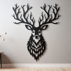 Metal Deer Head Wall Art: Farmhouse Wildlife Decor