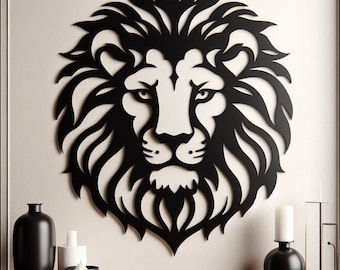 Lion Head Metal Wall Art: Modern Safari Decor