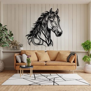 Unique Metal Horse Wall Decor - Horse Art for Farmhouse Home - Equestrian Gift Idea - Gifts for Horse Lovers 2