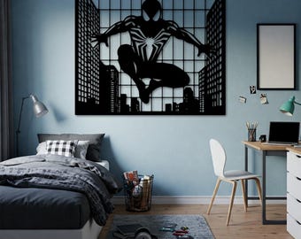 Spiderman Metal Wall Art: Superhero Kids Room Decor