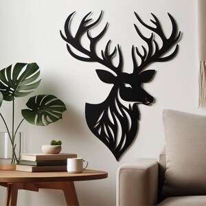 Metal Deer Head Wall Art: Wildlife Farmhouse Decor