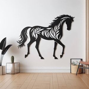 Unique Metal Horse Wall Decor - Horse Art for Farmhouse Home - Equestrian Gift Idea - Gifts for Horse Lovers 2
