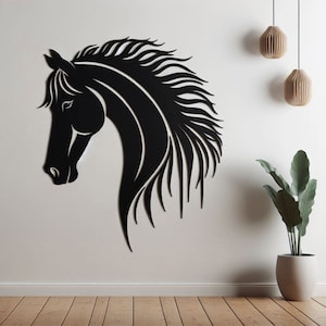 Unique Metal Horse Wall Decor - Horse Art for Farmhouse Home - Equestrian Gift Idea - Gifts for Horse Lovers 1