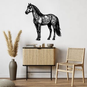 Unique Metal Horse Wall Decor - Horse Art for Farmhouse Home - Equestrian Gift Idea - Gifts for Horse Lovers 5