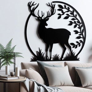 Deer Metal Wall Art: Wildlife Farmhouse Decor