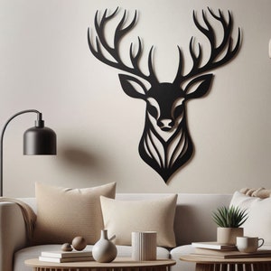 Metal Deer Head Wall Art: Farmhouse Wildlife Decor