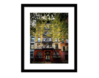 Autumn Vibes in East Village New York, Manhattan NYC - Color Photography Print - Framed & Matted