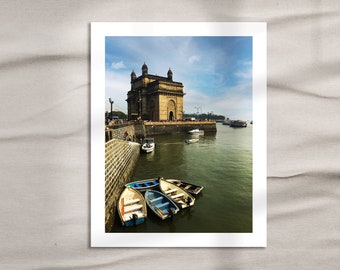 Boats at the Gateway of India - Mumbai, India - Bombay Fisherman Boats - Color Photography Art Print - Various Sizes Available