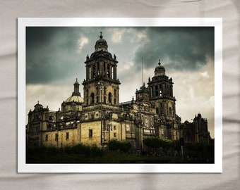 Stormy Skies over Mexico City Metropolitan Cathedral - UNESCO - Architectural Photography - Art Print