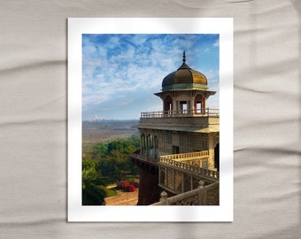 Agra Fort - View of the Taj Mahal, Agra India - Photograph Art Print