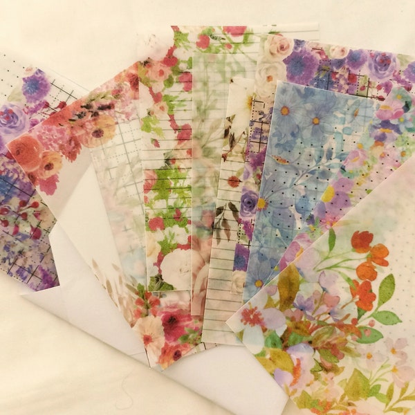 Floral Vellum Paper Etsy