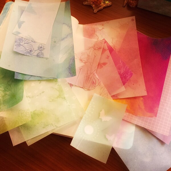 Floral Printed Vellum Paper Etsy