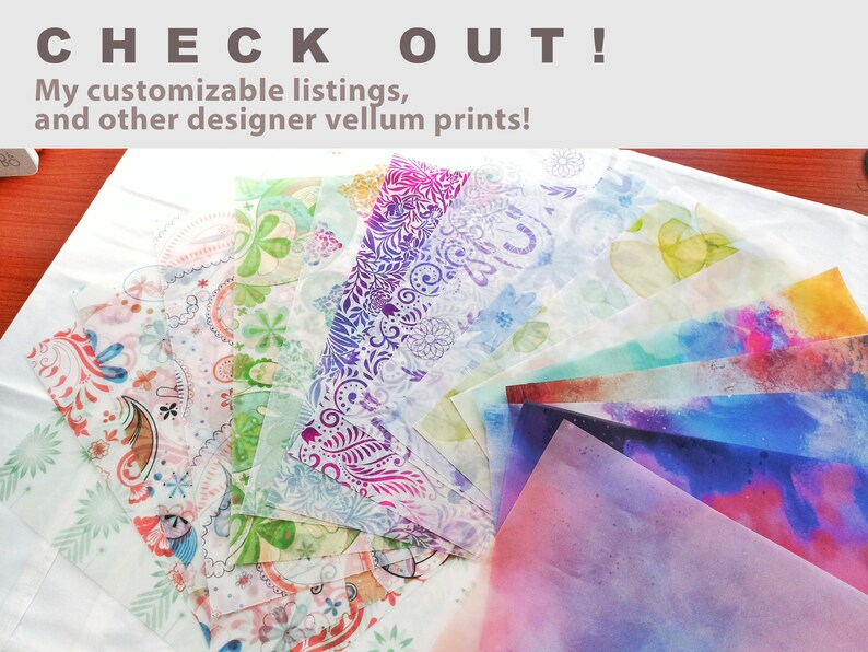 Printed Vellum Paper Sheets Colored Vellum Mandala Abstract Etsy