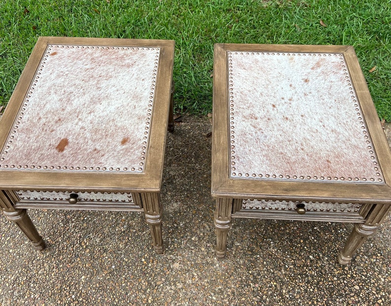 Cowhide End Tables / Western Endtables Etsy