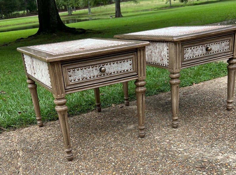 Cowhide End Tables / Western Endtables Etsy