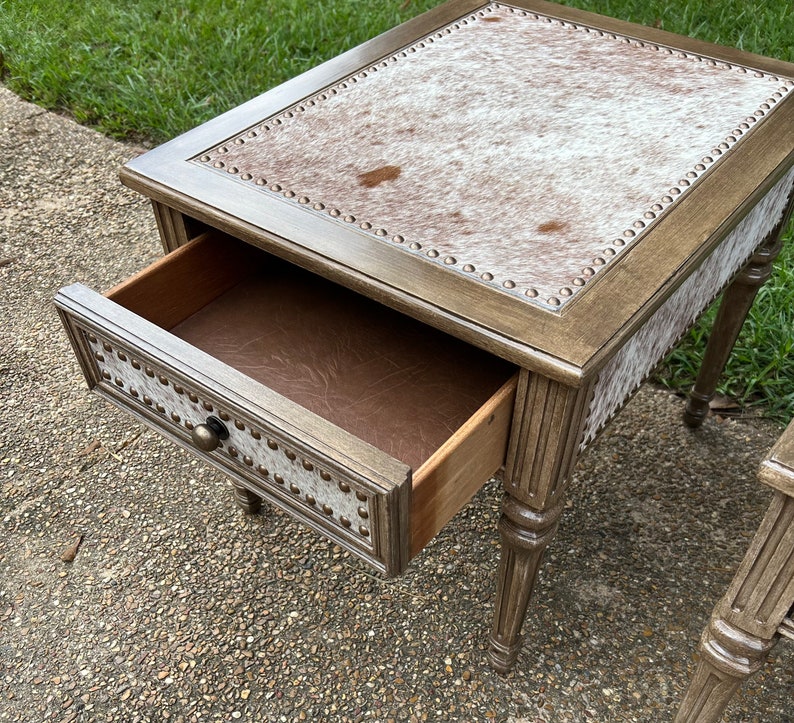 Cowhide End Tables / Western Endtables Etsy