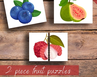 2 piece Fruit Puzzles