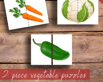 Puzzle warzywne do druku, 2 elementy