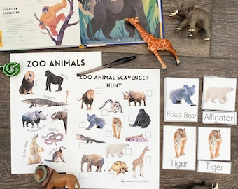 Zoo Animal Cards & Scavenger Hunt