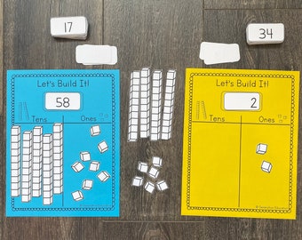 Base Ten Blocks Printable: Homeschool Math Worksheet (Digital Download)