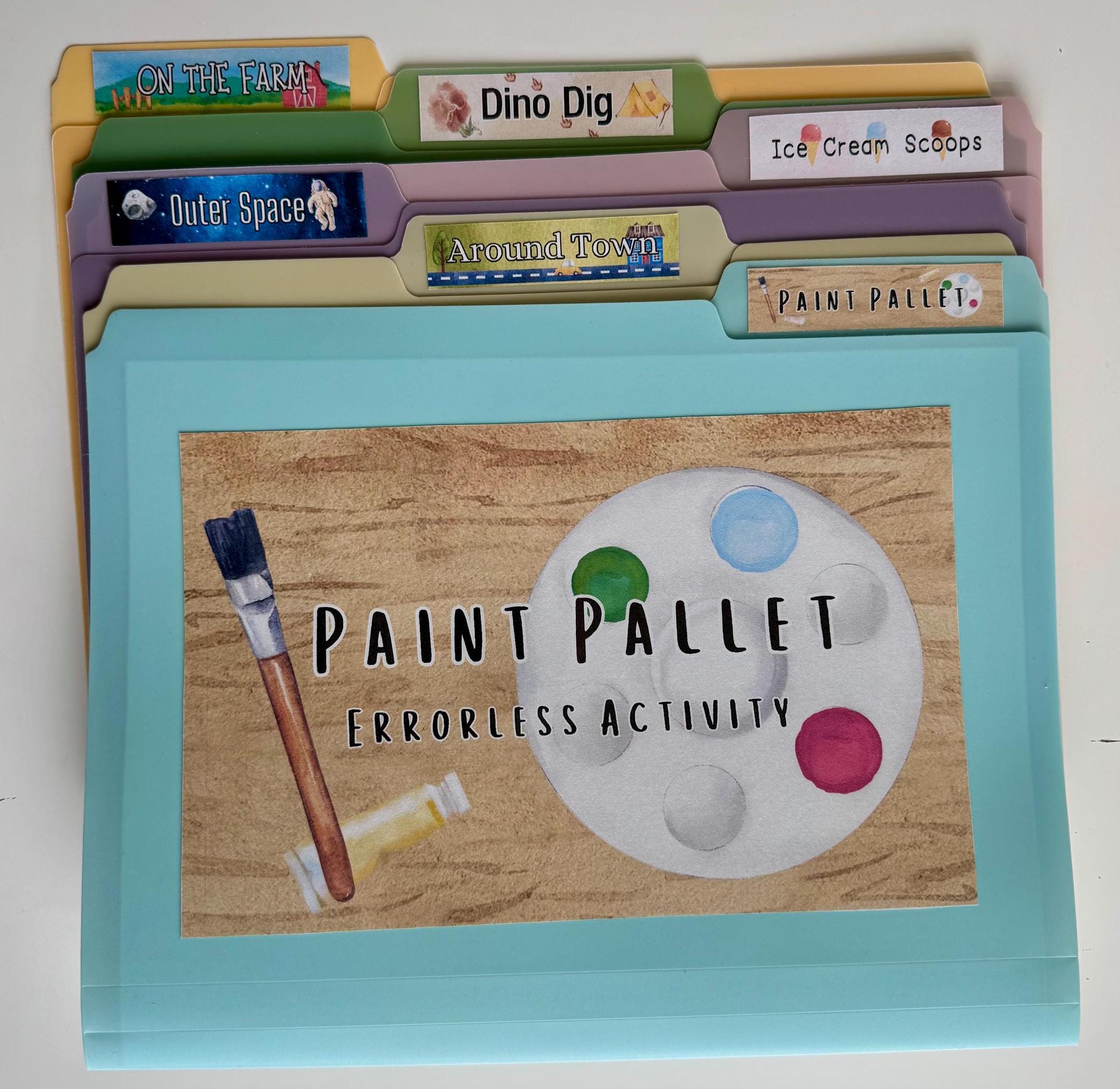 Watercolor Errorless File Folder Games: Activity Learning (6 Files) - Etsy