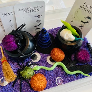 Halloween Sensory Bin Witches Potion