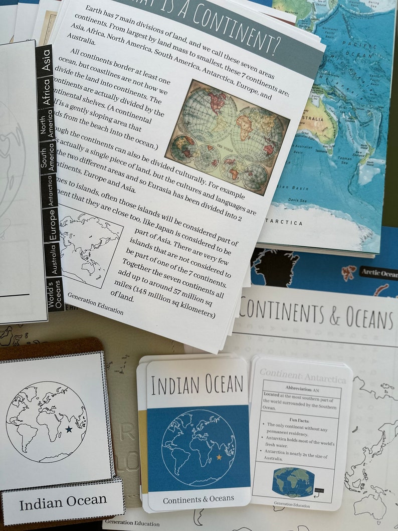 Continents and Oceans - Etsy