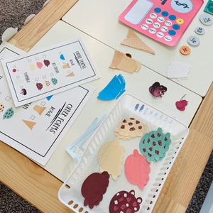Printable Ice cream shop dramatic play set