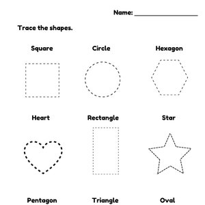 Printable Symmetry Worksheet With 2D Shapes - Etsy
