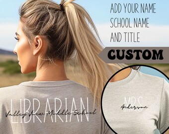 Personalized Teacher T-Shirt: Custom School Staff Gift, Education Job Title