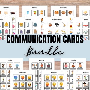 Afdrukbare communicatiekaarten voor non-verbale kinderen en gezinnen | 11 x 8,5 pdf-bladen | Visuele hulp bij autisme en speciale behoeften