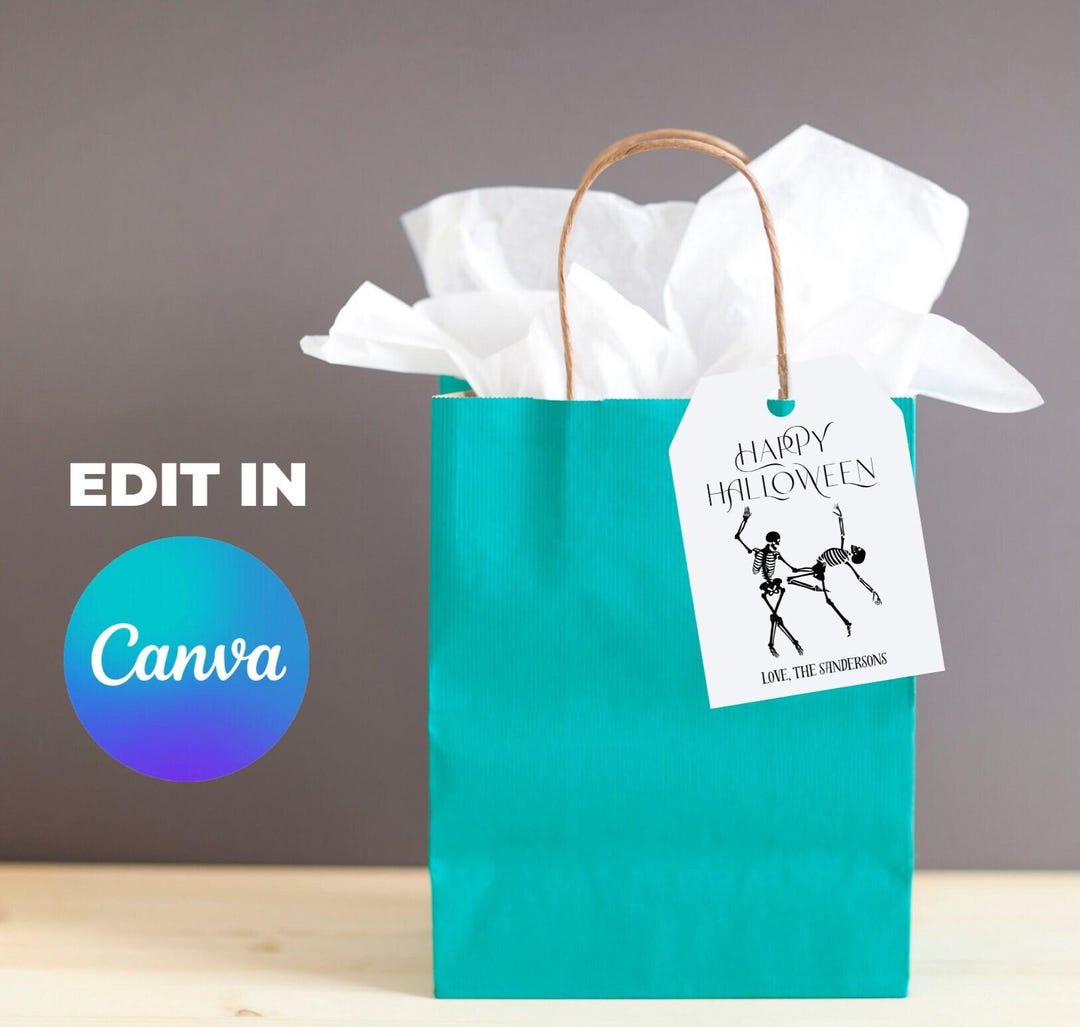 Editable Halloween Gift Bag Tags and Labels for Goodie Bags or Trick or ...