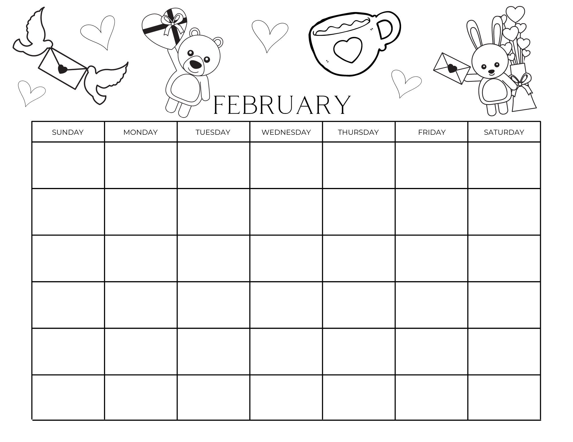 Printable Coloring Calendar For Kids Kids Calendar Printable Etsy Canada