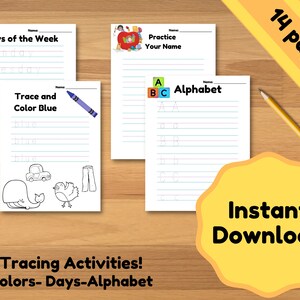 Printable worksheet, Alphabet Tracing, word tracing for preschool and kindergarten