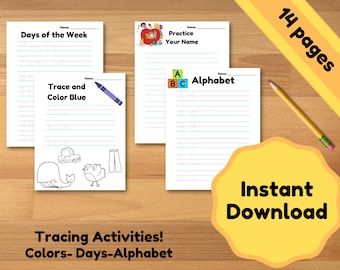 Printable worksheet, Alphabet Tracing, word tracing for preschool and kindergarten