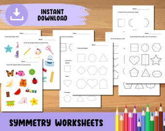 Symmetry Worksheets for Kids: Shape Tracing & Recognition (Printable PDF)