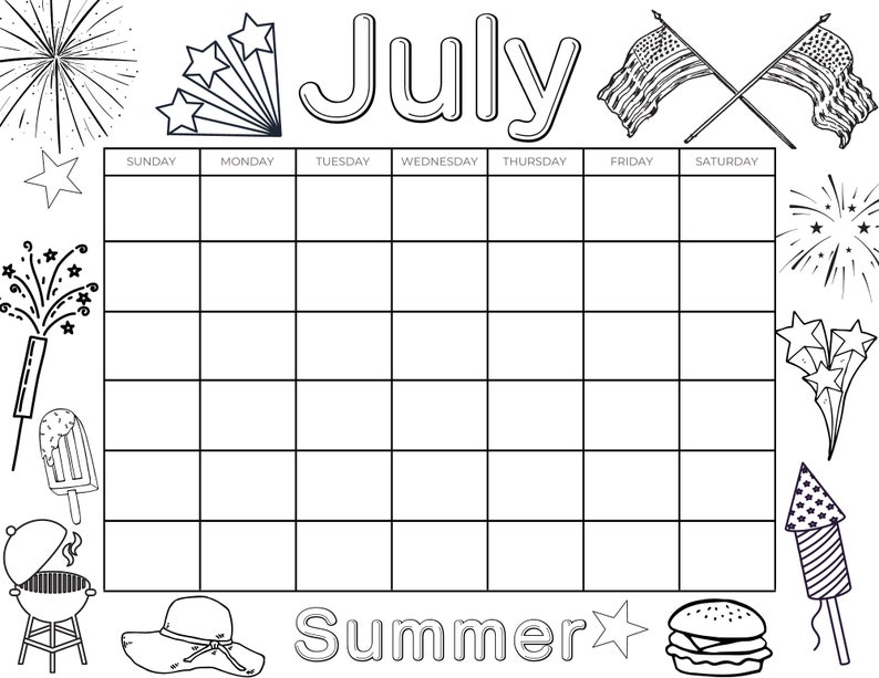 Printable Color Calendar