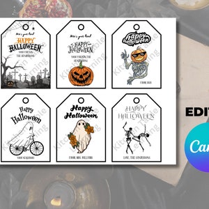 Bundle Editable Halloween Gift Bag Tags and Labels for Goodie bags or trick or treat