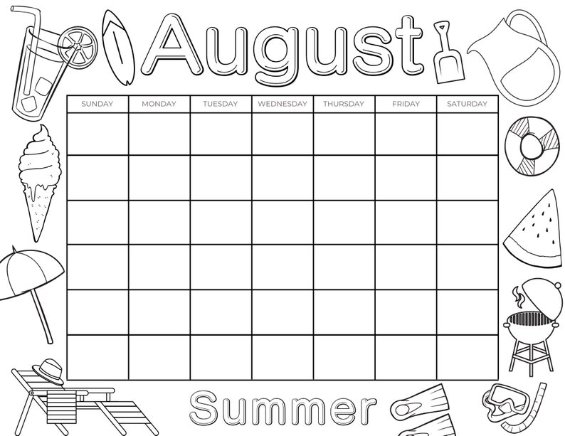 Printable 12-Month Coloring Calendar for Kids – Engaging Activity for Parents, Teachers, and Homeschooling Families image 9