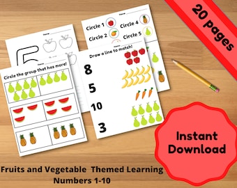 Printable worksheets,  Number Tracing worksheets, and Counting Worksheet