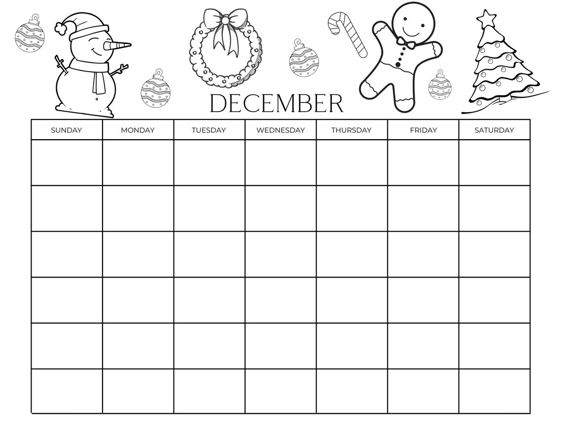 Printable Coloring Calendar for Kids, Kids Calendar, Printable Kids ...