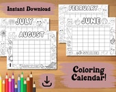 Printable 12-Month Coloring Calendar for Kids – Fun, Cute Animal Themes for Parents, Teachers, and Homeschoolers